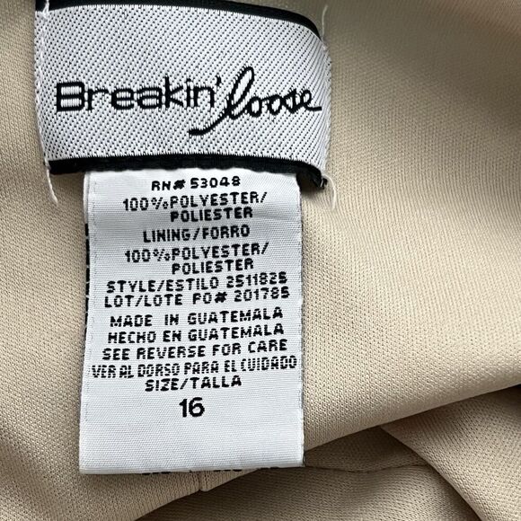 VTG Breakin' Loose Dress Sz 16 Cracked Glass Knit V Neck Bias cut Fairy Ruffles - Picture 15 of 16